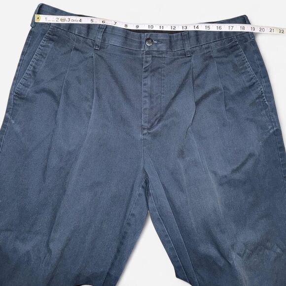 Croft & Barrow Navy Blue Men's Pleated Trouser Pants - Picture 5 of 8